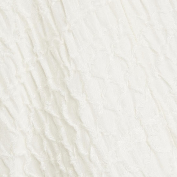 CO Avery Linen Crepe Pleated Cap Sleeve Textured Jacquard V Neck Blouse Top NEW - Picture 14 of 16